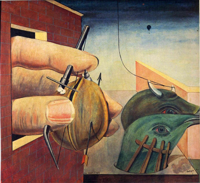 Max Ernst, <i>Oedipus Rex</i>, 1922, oil on canvas, 93x102cm | Image via <a href="https://www.metmuseum.org/exhibitions/listings/2005/max-ernst/photo-gallery" target="_blank" rel="noopener">The Met</a> (fair use)
